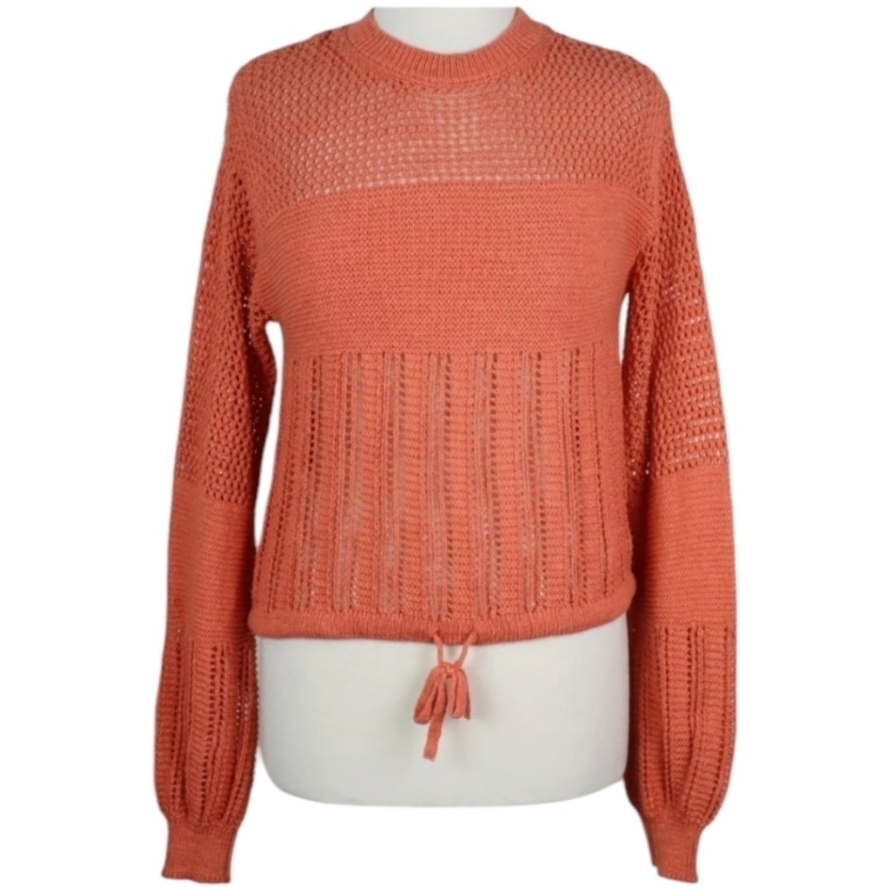 American Eagle Outfitters Open Knit Burnt Orange Sweater